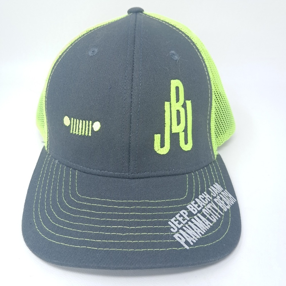 Jeep Beach Jam Trucker Hat Mens Cap Mesh Snapback JBJ‎ Panama City Beach Neon
